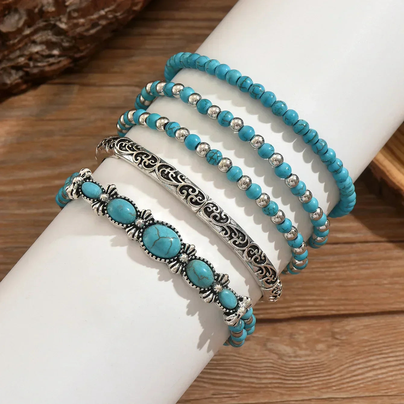 Set di Bracciali Boho in Turchese