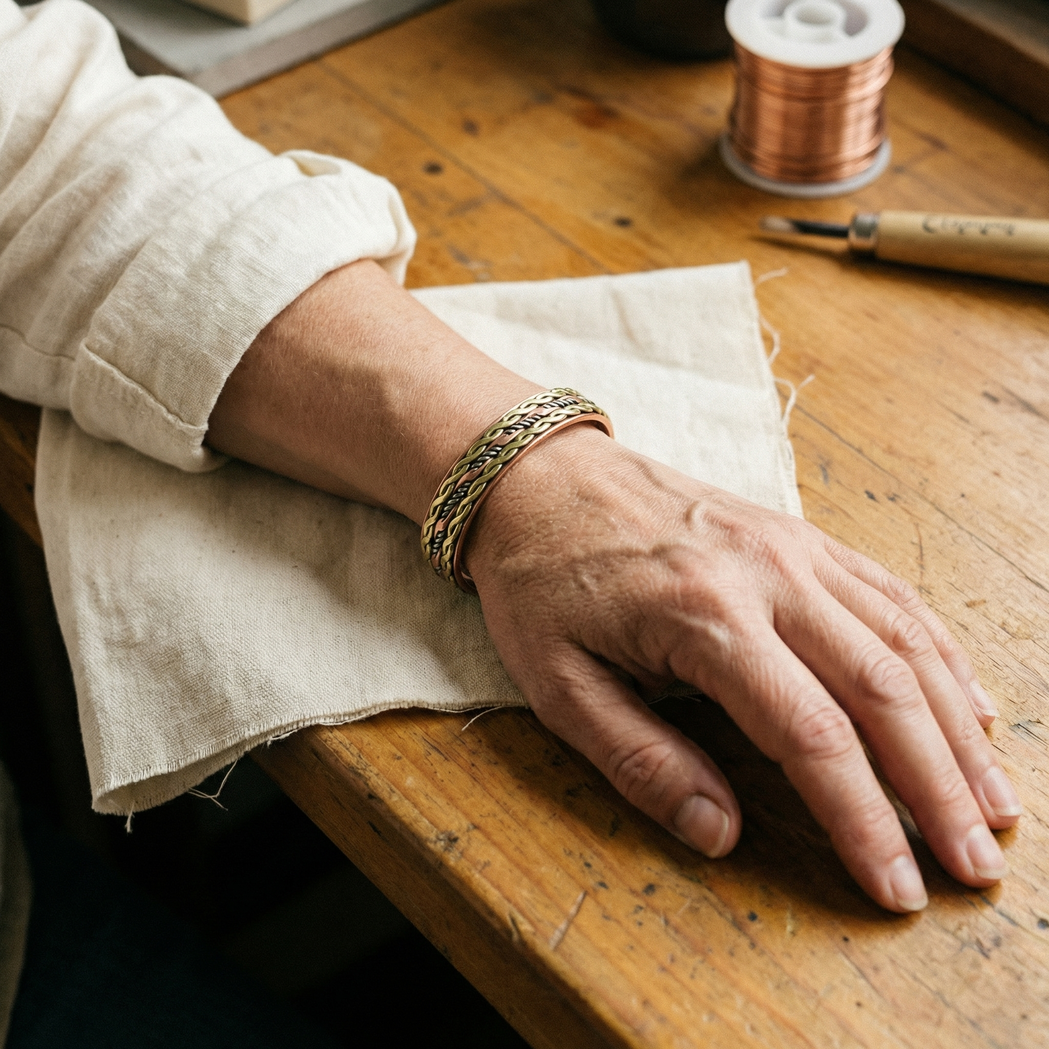 Bracciale in rame Weave di Greta