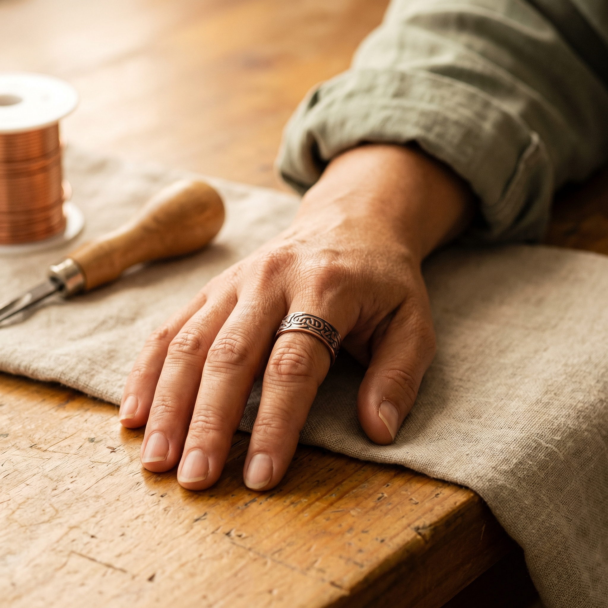Anello in rame Burr di Greta