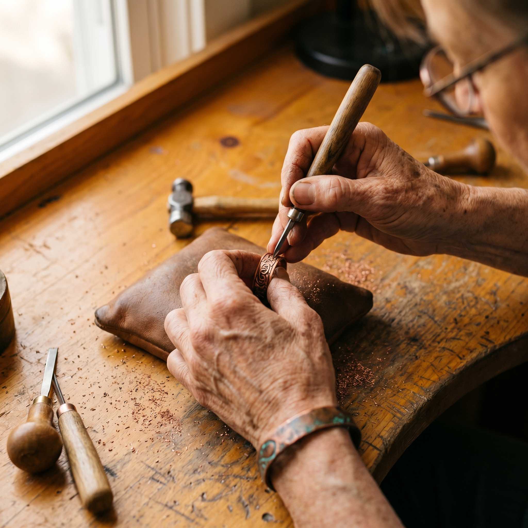 Anello in rame Burr di Greta