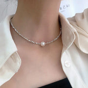 Collana con Perla Radiosa | Oro Bianco